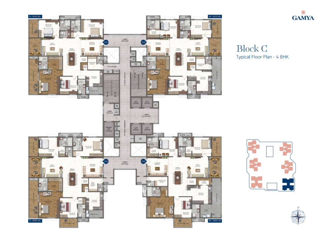 4 BHK Luxury Floor Plan